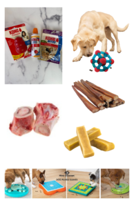 Long lasting edible chews for puppies.
Use stuffed and frozen KONGs, marrow bones, bully sticks, Himalayan Yak Chews and other long lasting chew to help your puppy stay calm and happy after surgery.
Puppies need rest after spay and neuter surgery.
long lasting edible chews and non edible chews are just two ways to exercise your puppy after surgery